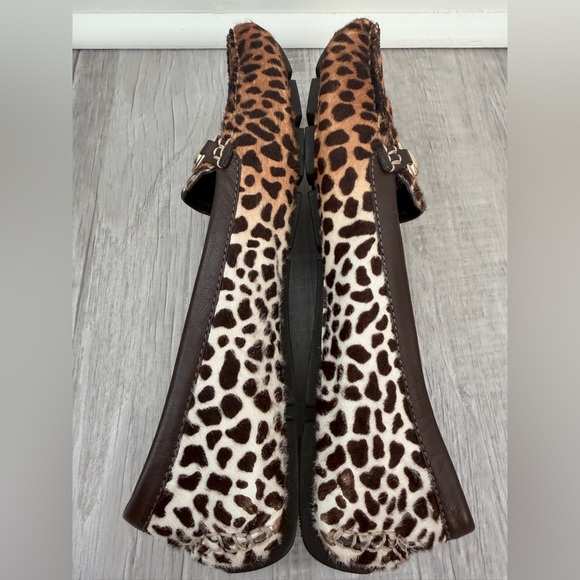 Gucci Brown Leopard Print ponyhair Flats with Gold horsebit - Picture 7 of 7